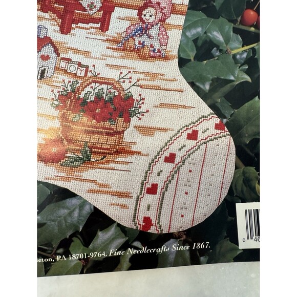 Bucilla Country Christmas Cross Stitch Stocking Gallery Of Stitches 16” Vintage - Picture 16 of 16